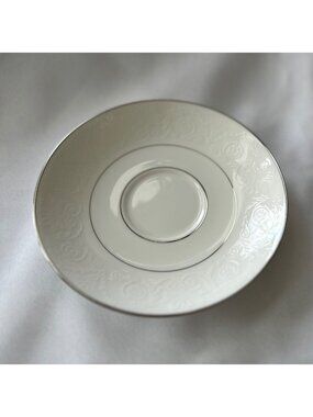 Lenox Artemis Tea Saucer White Bone China Embossed Floral Pattern Elegant Dining